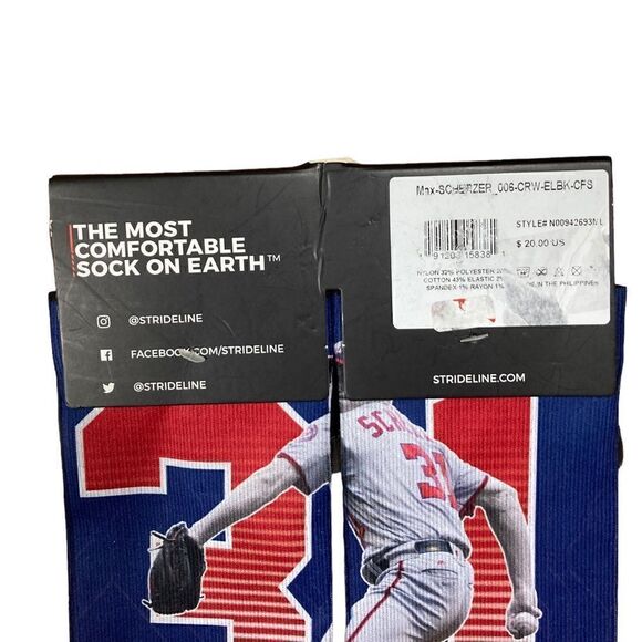 Strideline Washington Max Scherzer Baseball Socks, Size M/L, NWT - Picture 3 of 4